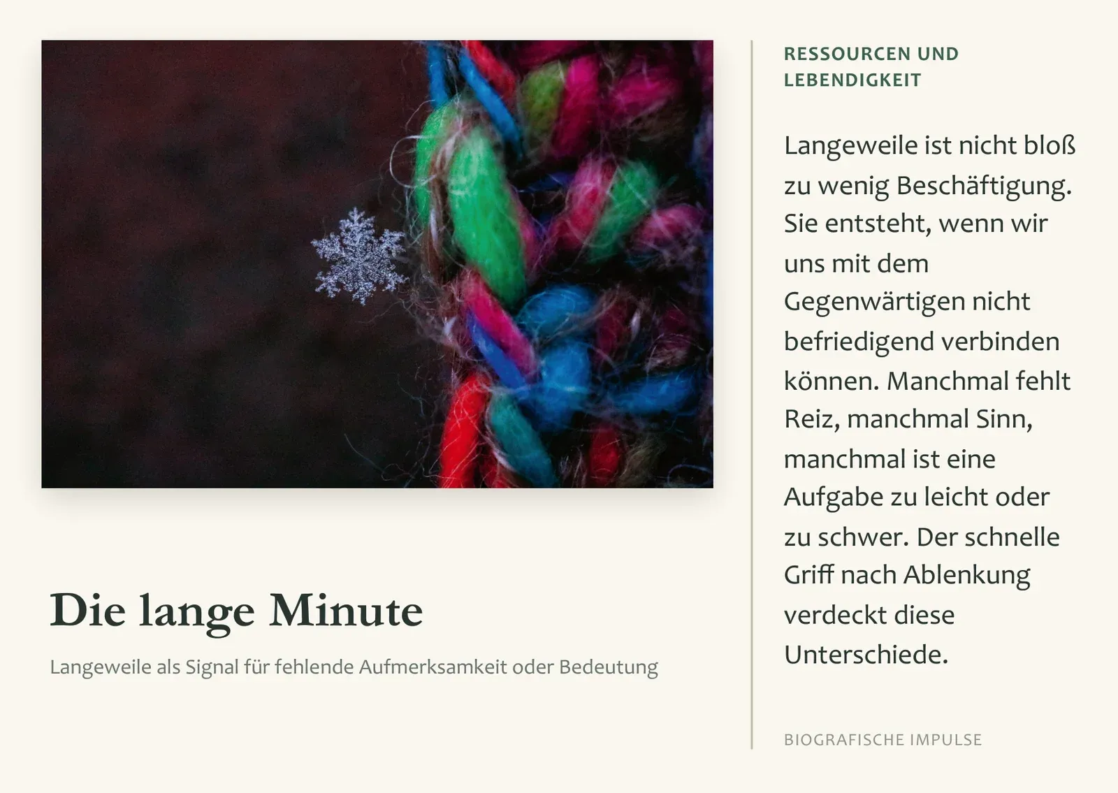 Karte: Die lange minute vorderseite